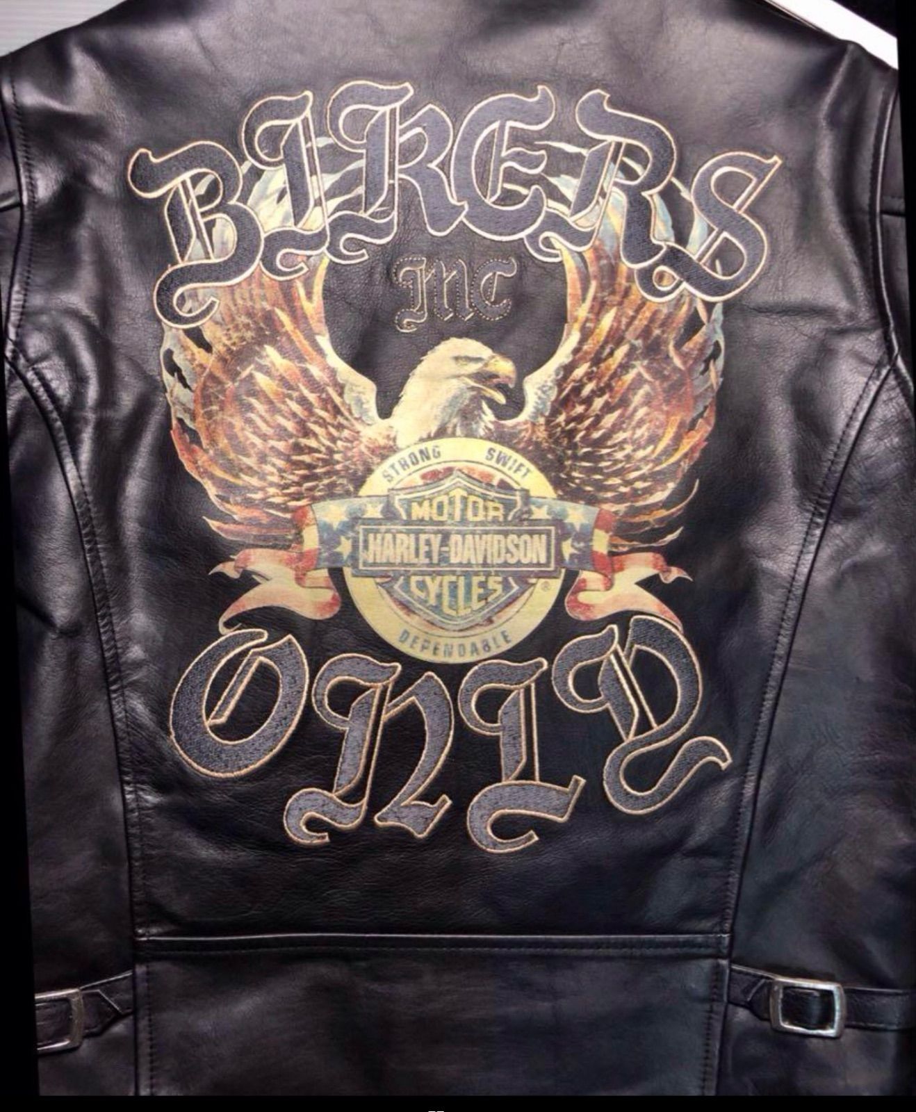 ⭐️ ハーレーダビッドソン　⭐️本革製ジャケット⭐️稀少なレア・プリント・モデル⭐️ HARLEY DAVIDSON ハーレーダビッドソン 【稀少！レアモデル】ハーレー