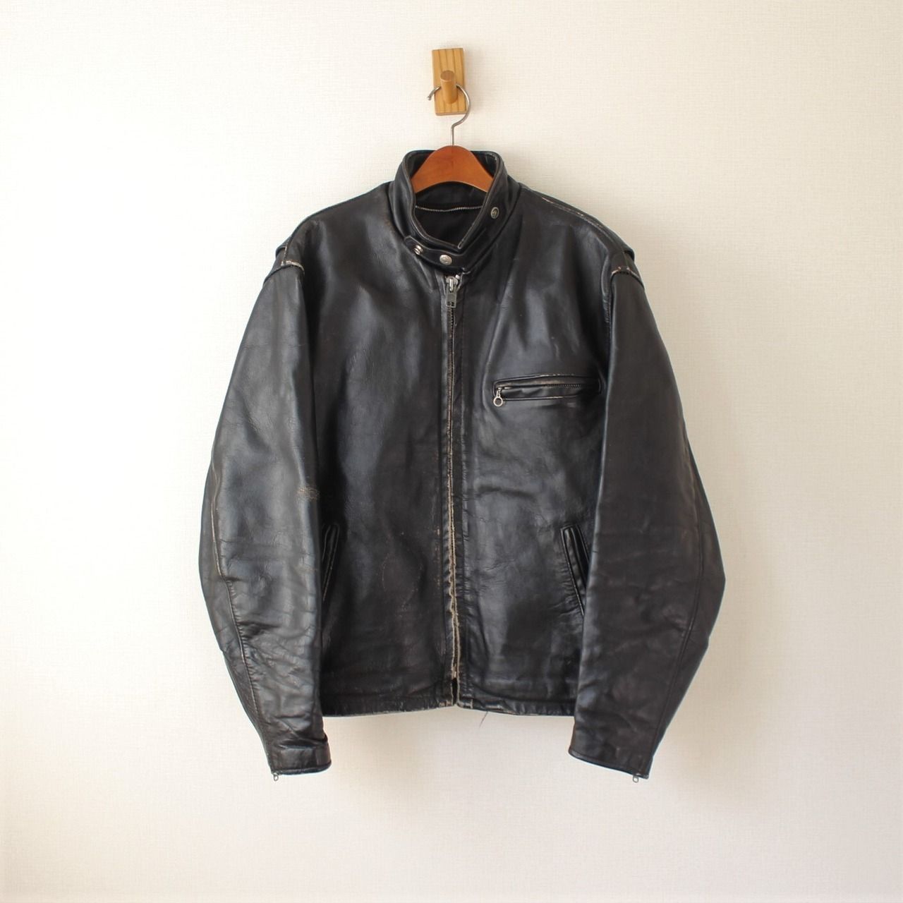 Schott ブラックレザー シングルライダース M Schott(ショット) シングルライダースレザージャケット7526 7526