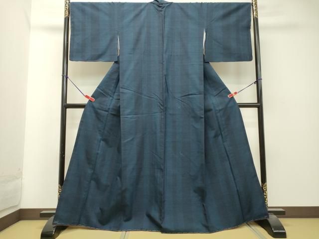 平和屋着物●手織真綿紬　間道　反端付き　正絹　逸品　未使用　DAAT1096tw 平和屋着物○手織真綿紬 間道 反端付き 正絹 逸品 未使用 DAAT1096tw