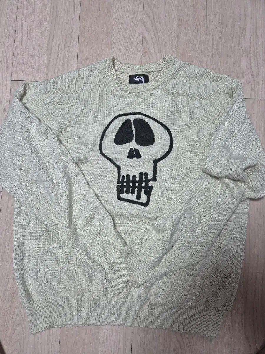 STUSSY ステューシー スカル セーター ナチュラル XL