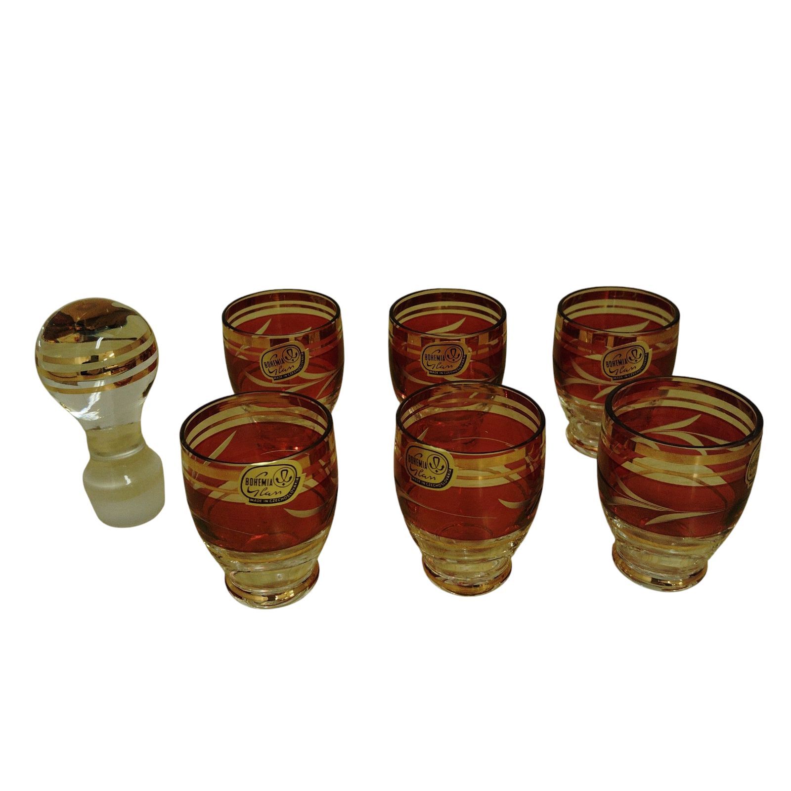 ボヘミアングラス デキャンタ リキュールグラス ショットグラス 5個セット X10325 デキャンタ＆グラスセット ボヘミアングラス ショットグラス 酒