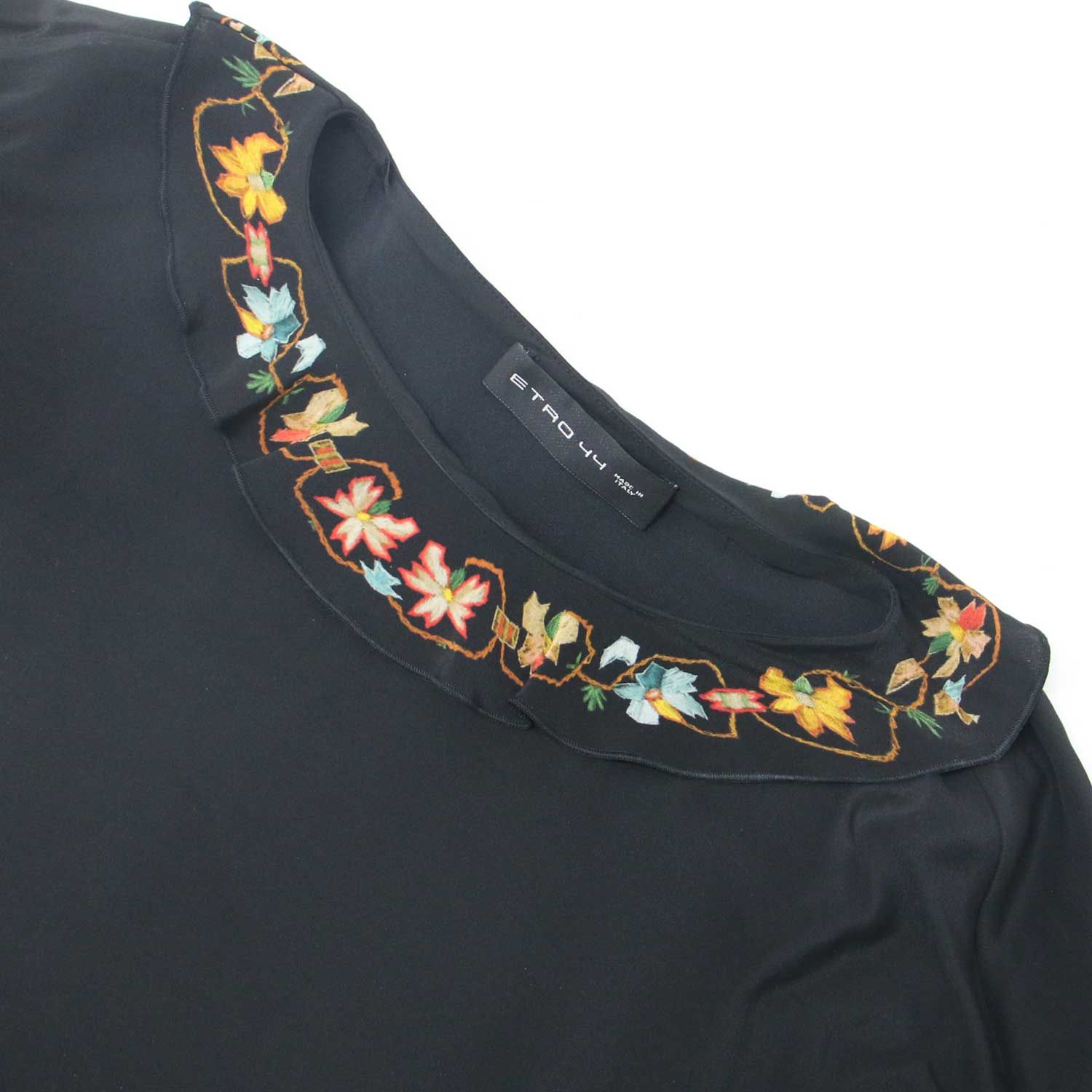 イタリア製☆ETRO ETRO エトロ 花柄フリル付きワンピース ノースリーブ 