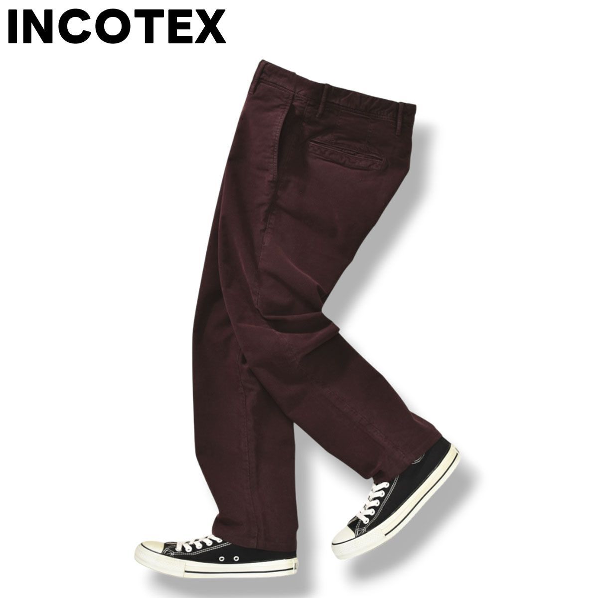 定番 インコテックス INCOTEX 313X0 スリム テーパード ストレッチ コットン ツイル チノパン パンツ 32 バーガンディ メンズ カジュアル