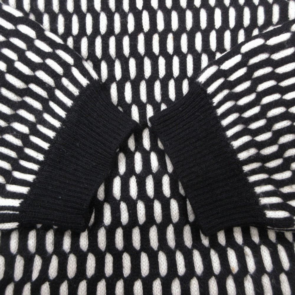 21aw Theory セオリー カシミヤ100％ ニット セーター モックネック バーズアイステッチ トップス S 黒白 レディース 【中古】 21aw Theory セオリー カシミヤ100％ ニット セーター モック