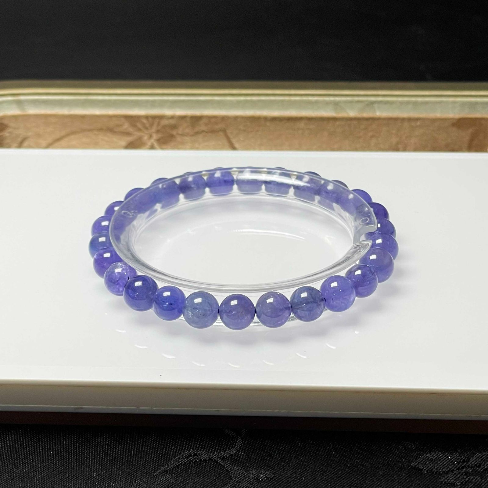 絶賛 EU製 タンザナイト パワーストーン ブレスレット 天然石 原石 お守り プレゼント 6.8-7.2mm ZZ1605