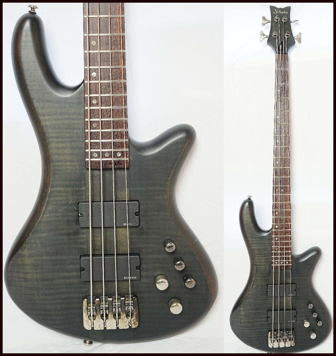 Schecter STILETTO STUDIO 4 SEE THRU BLACK SATIN スルーネックベース シェクター 2007年製