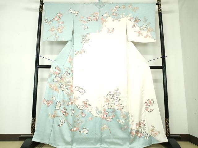 平和屋着物○訪問着 駒刺繍 枝花文 金彩 ゑり善扱い 正絹 逸品