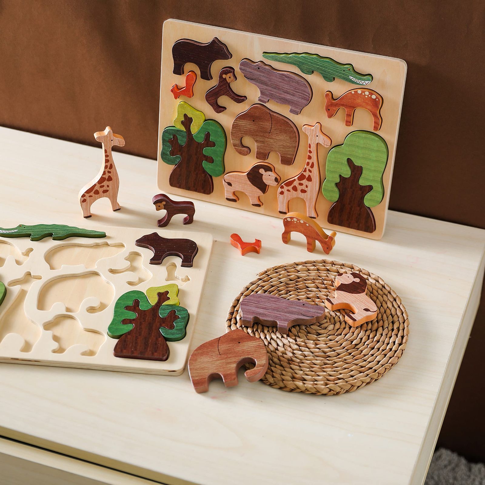 モンテッソーリ　知育玩具 動物・生物パズル　♪5個セット♪　Montessori モンテッソーリ 知育玩具 動物・生物パズル ♪5個セット