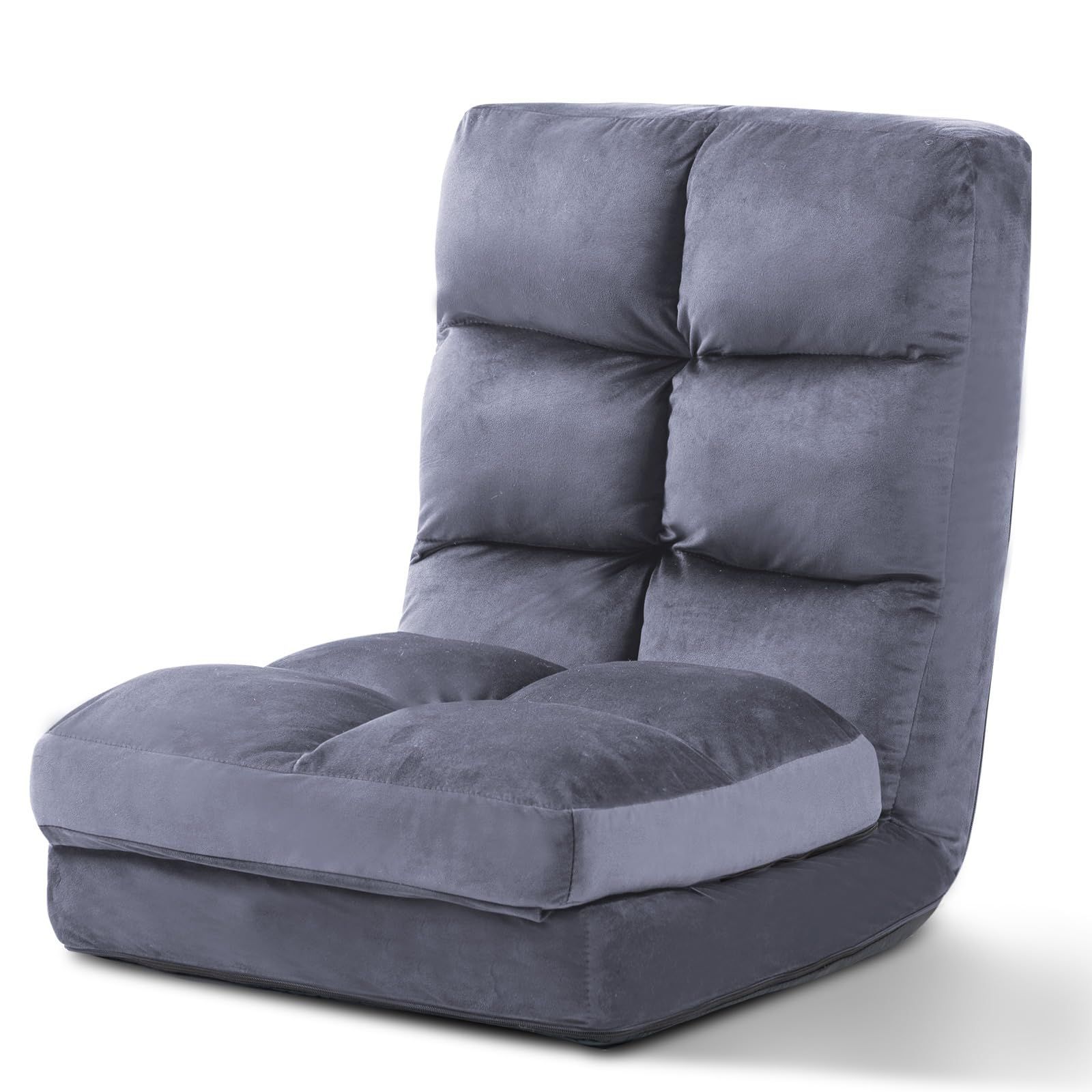 ハイバック 座椅子ソファー フロアチェア 折りたたみ ソファベッド コンパクト 寝れる椅子 リクライニング 腰が痛くならない 1人掛け 座椅子 寝れる DeeLyan クッション付き