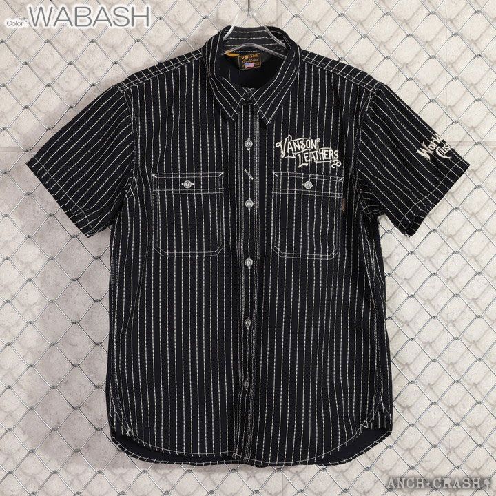 VANSON バンソン 半袖 デニムシャツ NVSS-2201 ウォバッシュ