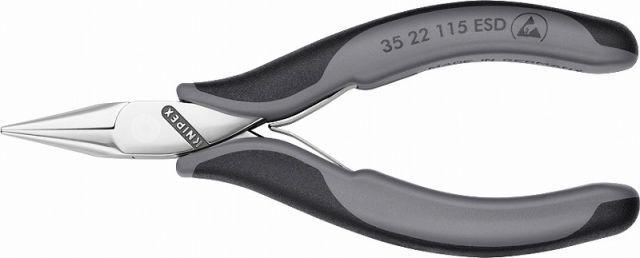 クニペックス(KNIPEX)ESDエレクトロニクスプライヤー115mmヘッド半丸型 3522-115ESD