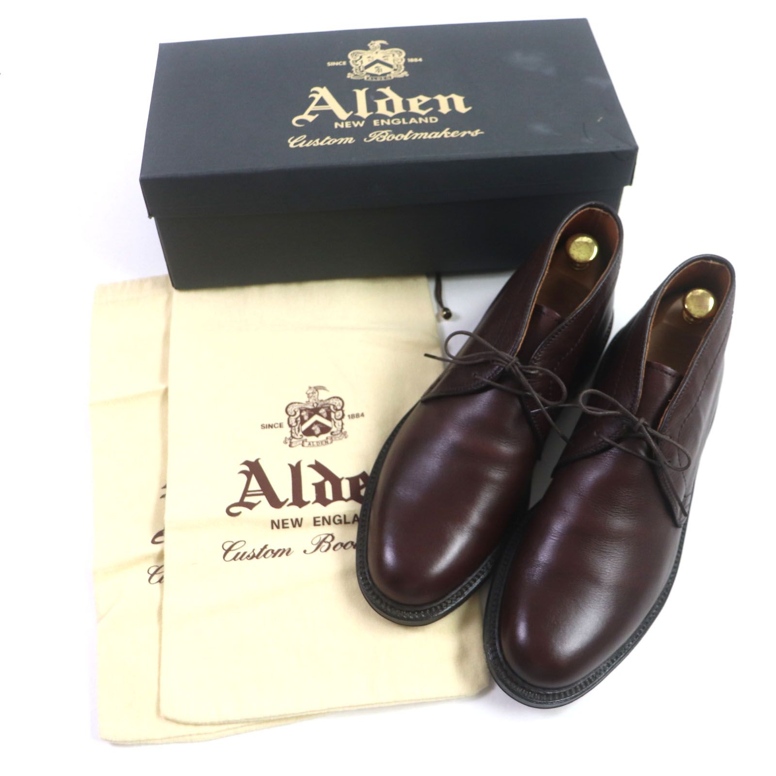 極美品▼ALDEN オールデン 14714 レザーソウル別注 レザーチャッカブーツ アンクルブーツ バーガンディー 8 箱付き USA製 メンズ