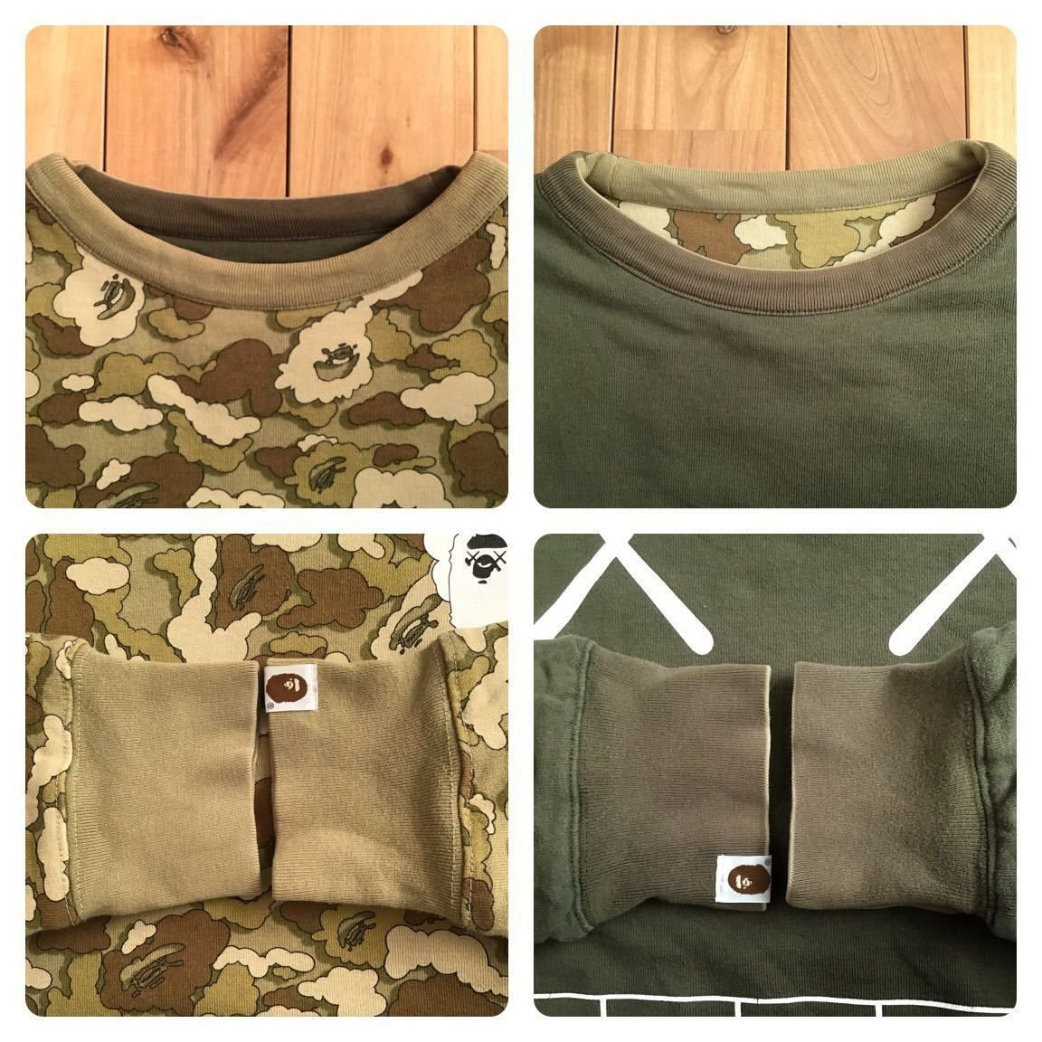 ☆リバーシブル☆ KAWS × BAPE 長袖スウェット Mサイズ cloud camo a