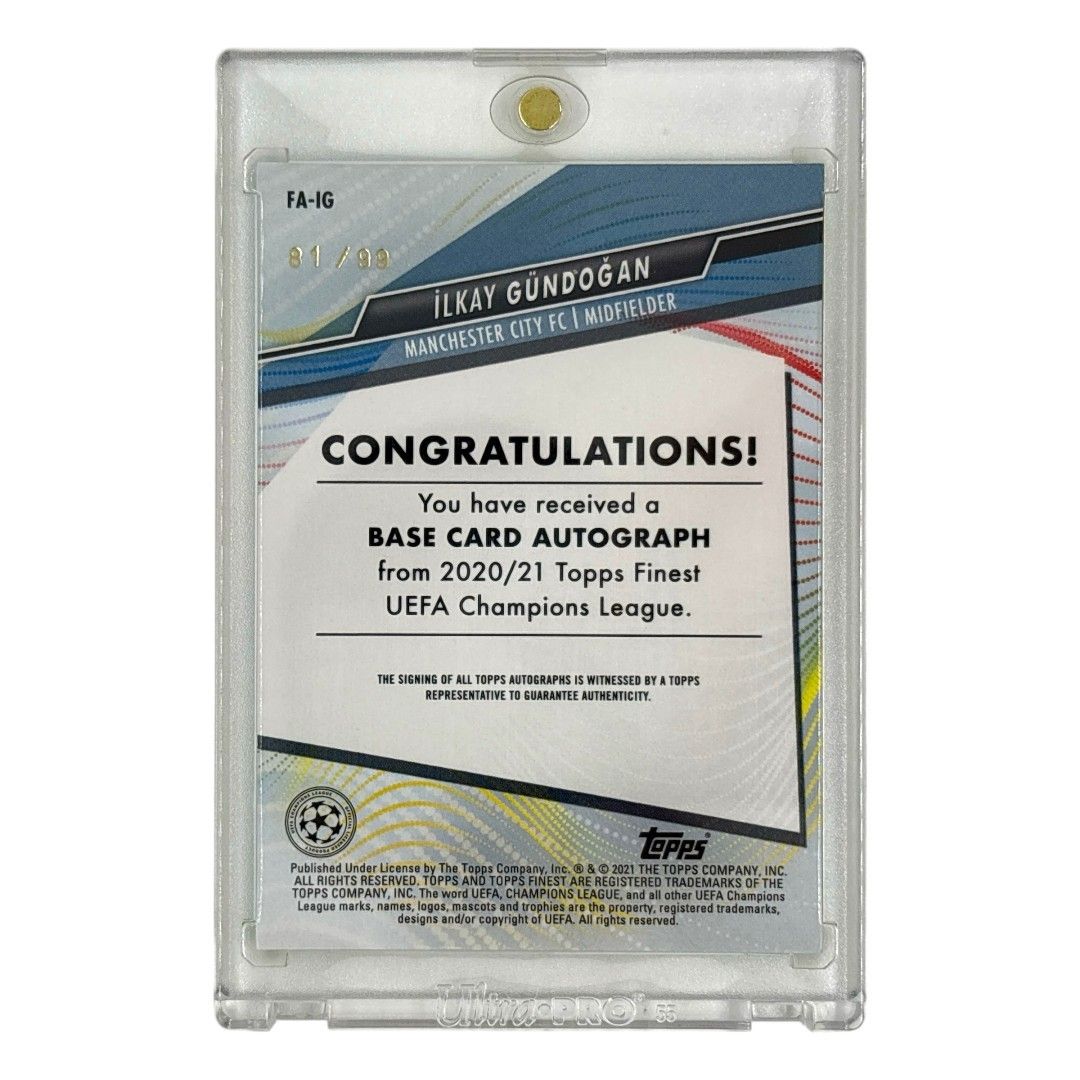 TOPPS サッカーカード FINEST ILKAY GUNDOGAN MANCHESTER CITY 81/99 #FA-IG 送料無料 中古 IT1 TOPPS サッカーカード FINEST ILKAY GUNDOGAN MANCHESTER CITY