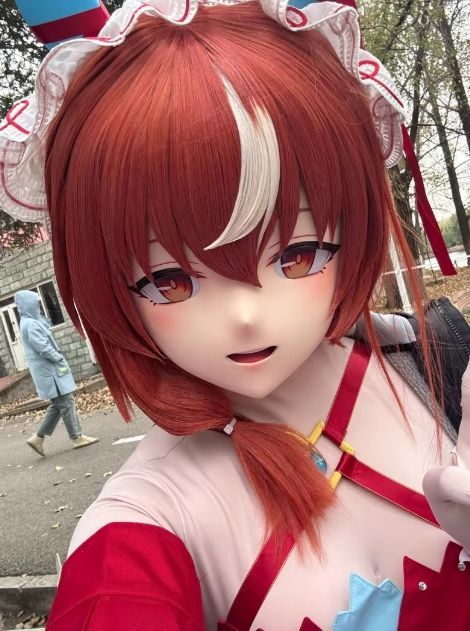 全頭マスク カツラ付き NO.645 マスク ドール ヘッドロリータ人形 コスプレ 仮装 変装 着ぐるみ コスチューム kigurumi