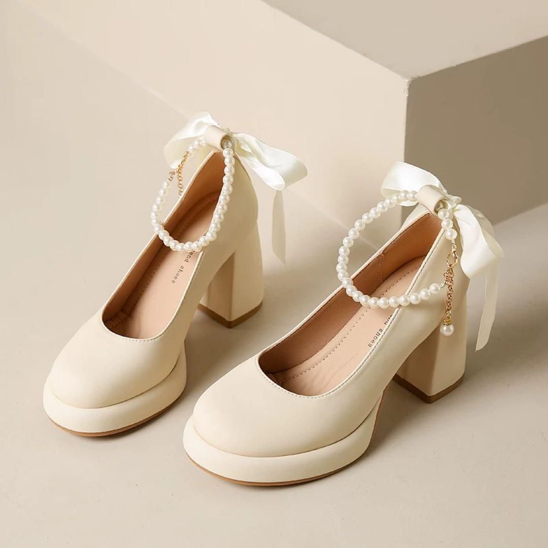 【新品】ウェディングシューズ　ヒール8.5cm 前撮り　結婚式 25年新作 【新品】ウェディングシューズ ヒール8.5cm 前撮り