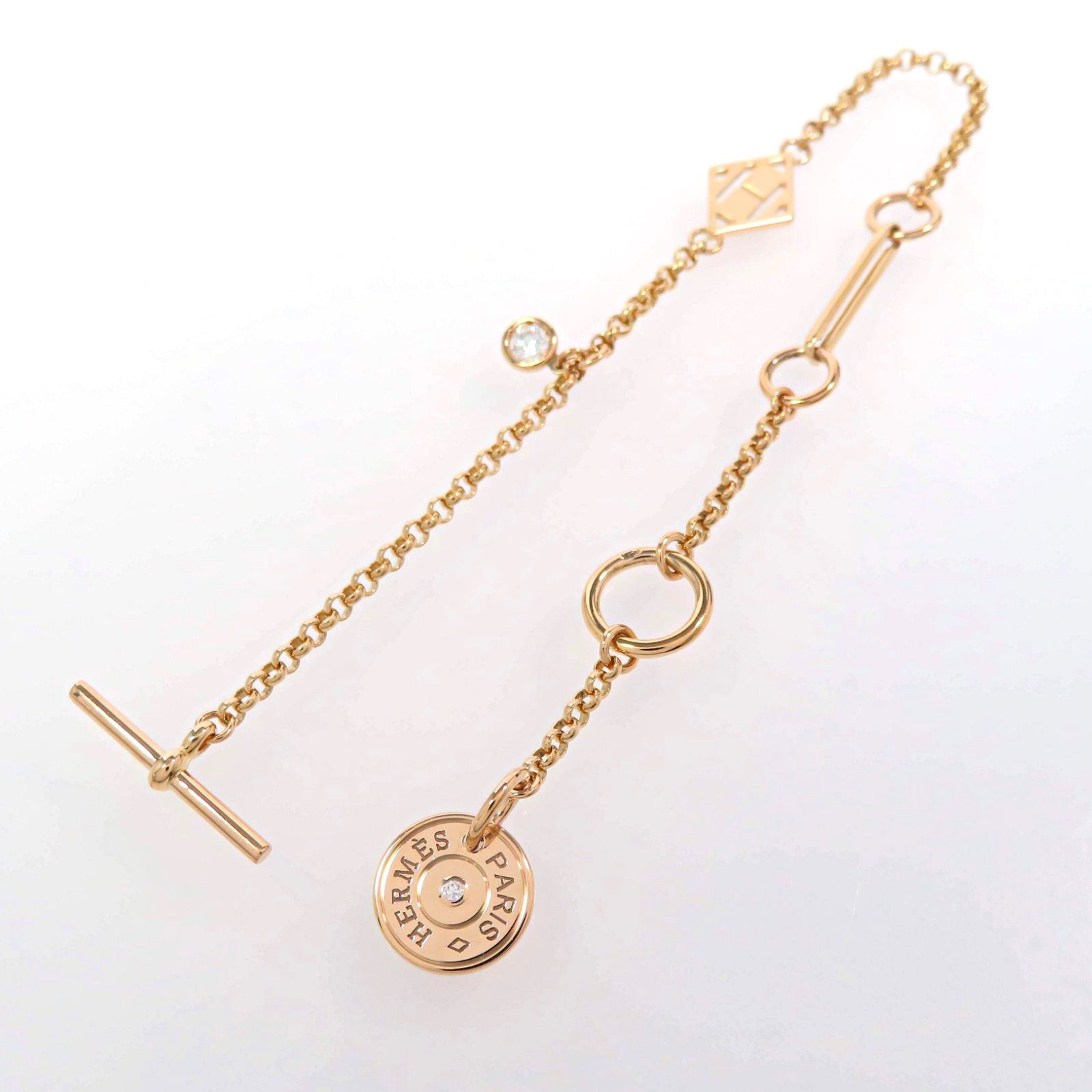 HERMES エルメス Au750 ダイヤモンド ガンバード ブレスレット