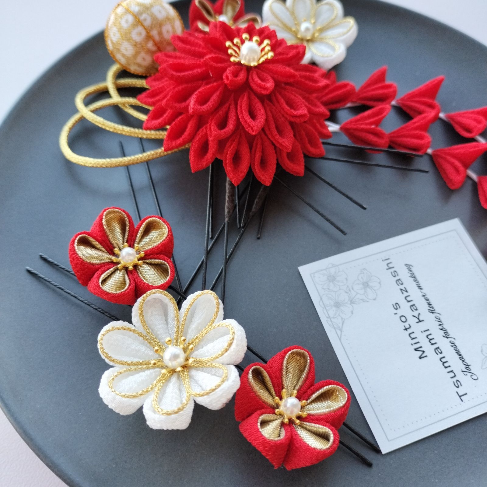 つまみ細工髪飾りNo.32