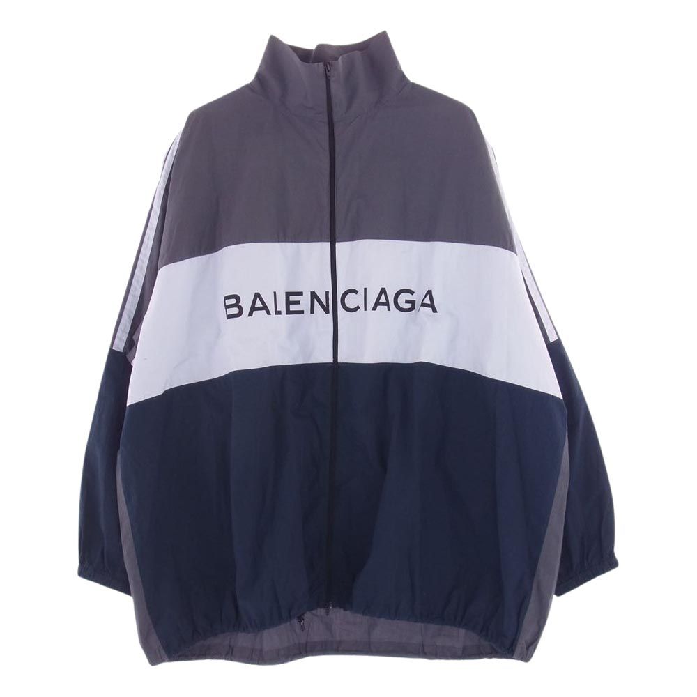 BALENCIAGA バレンシアガ ジャケット 18SS 508901 TWB13 Poplin Shirt ロゴ プリント ポプリン シャツ  ブルゾン トラック ジャケット マルチカラー系 39【中古】 - メルカリ