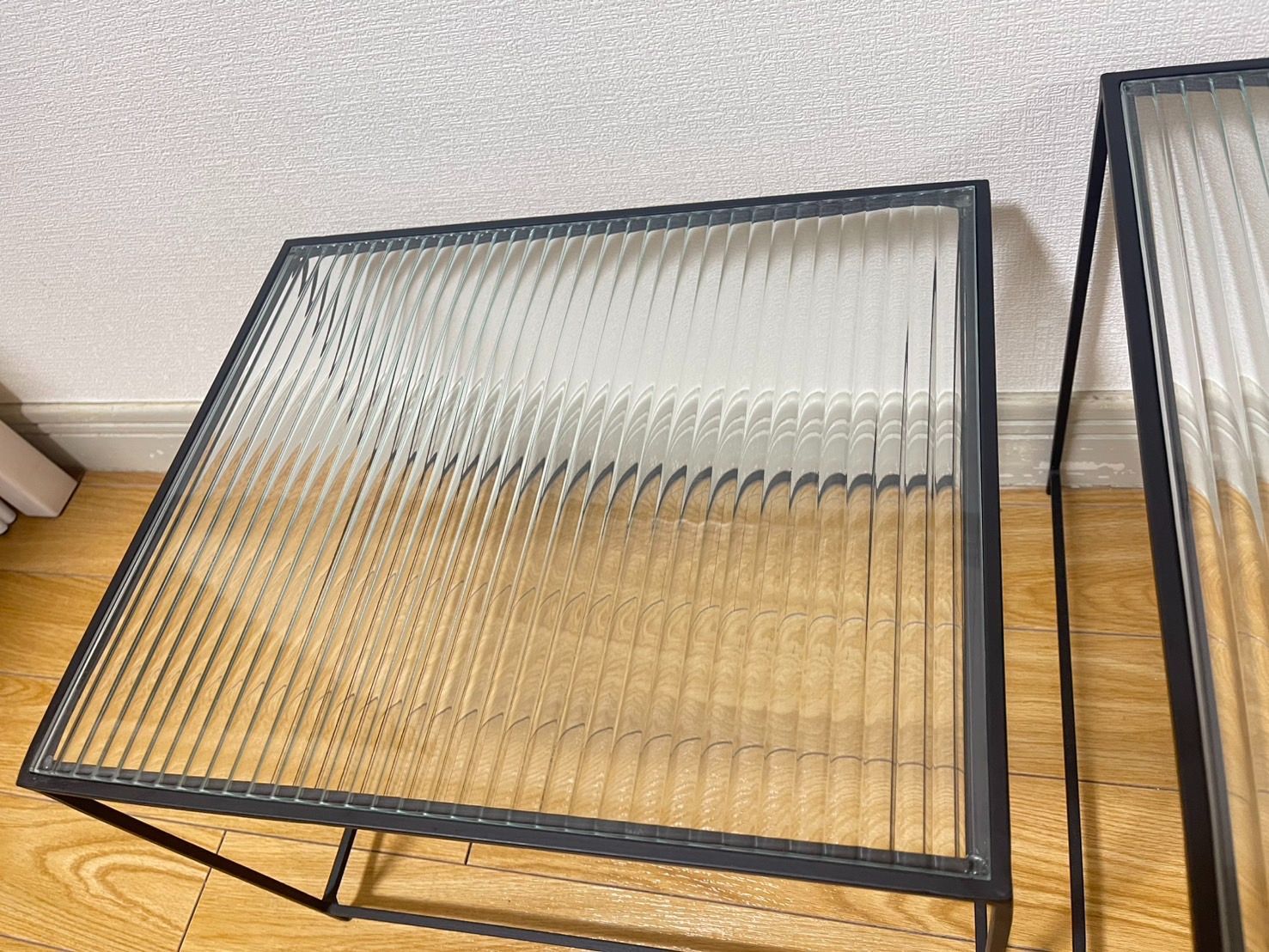 zarahome ネストテーブル ガラステーブル ブラック アイアン