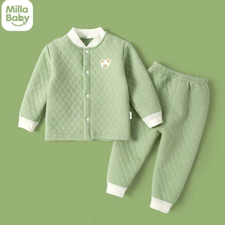 綿100％ ! パジャマ ベビー キッズ ルームウェア 子供服 キルト 部屋着 子供パジャマ 赤ちゃん 上下セット 秋冬 長袖 コットン 前開き 長ズボン 厚手 保温 春 ナイトウェア 女の子 qz 1076