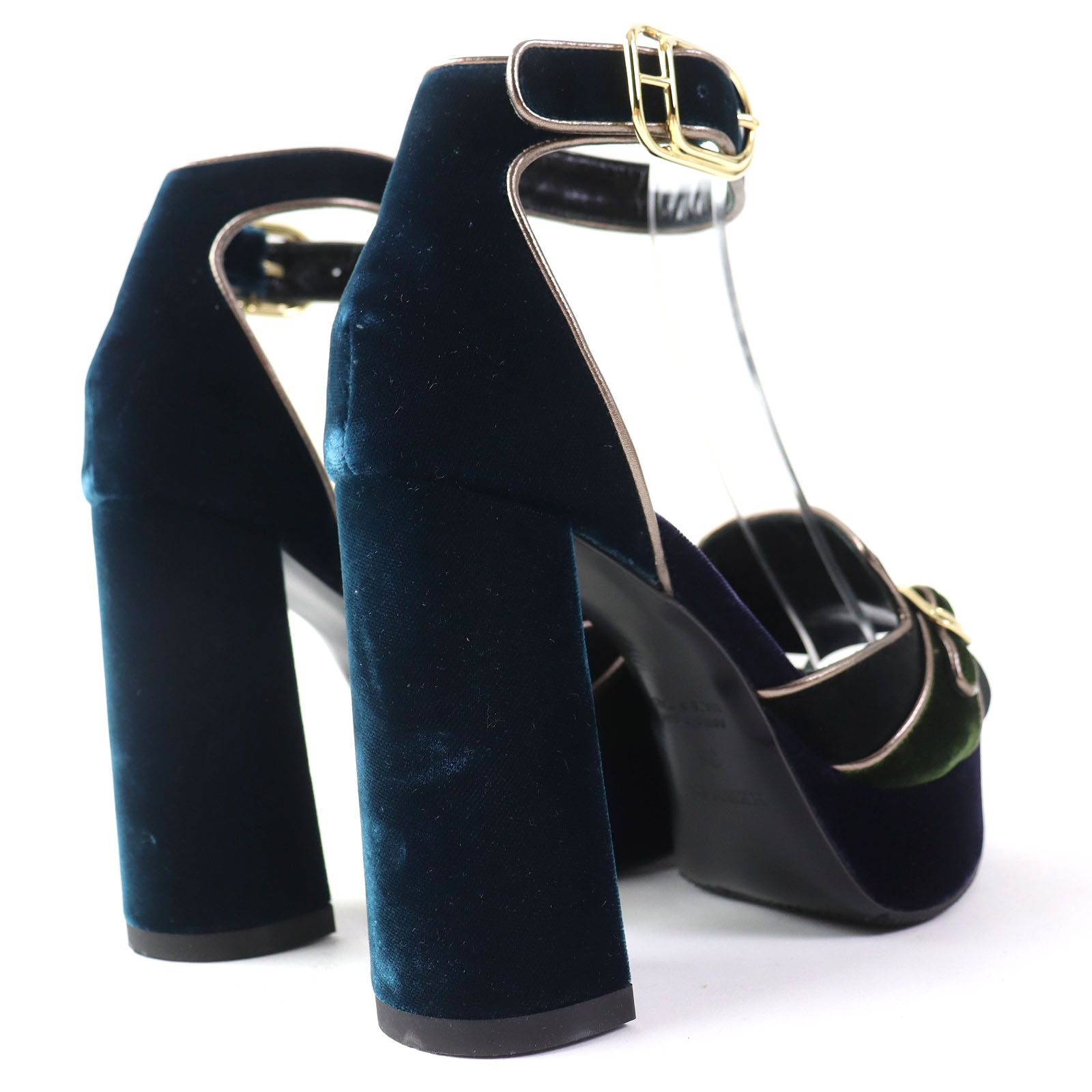 美品△HERMES エルメス 19AW ヴィオレッタ ベロア アンクルストラップ  