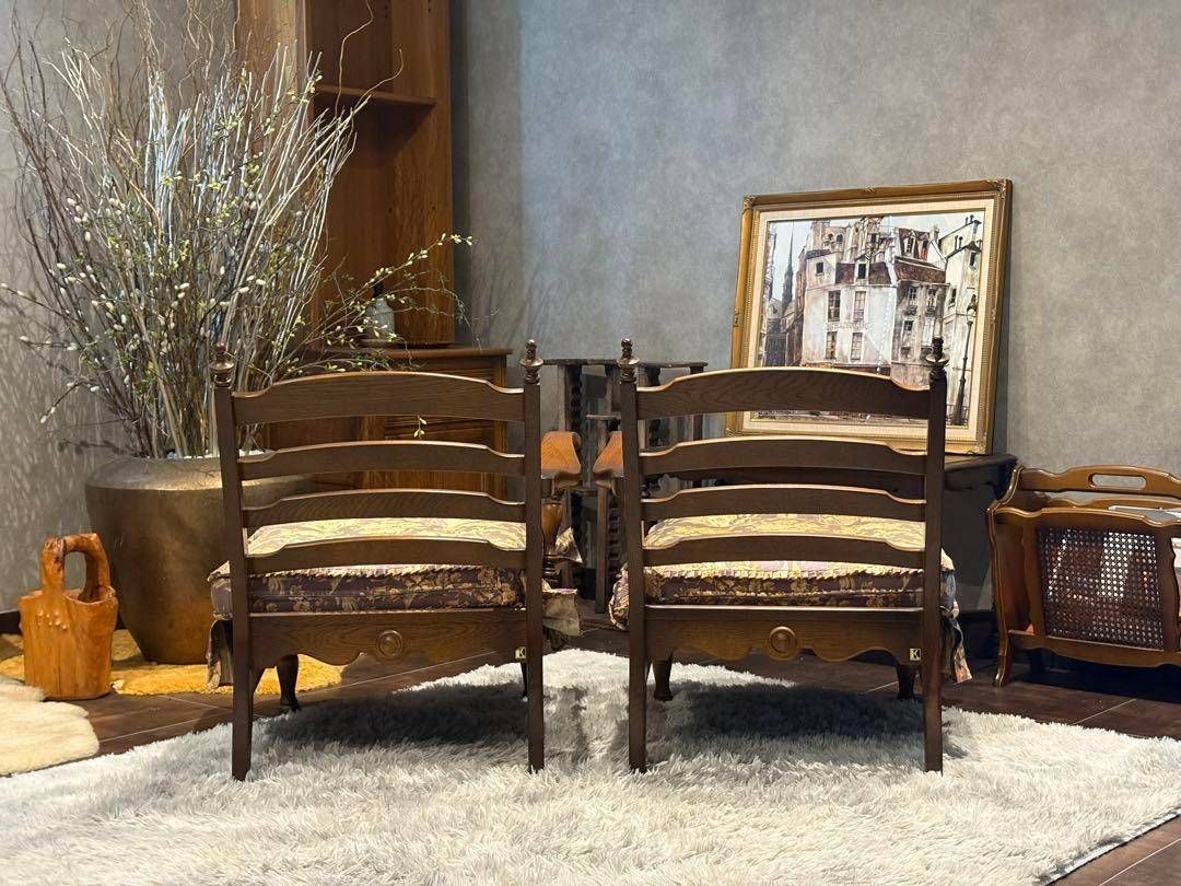 飛騨産業キツツキ2掛けソファアームチェアアームソファアンティークnN