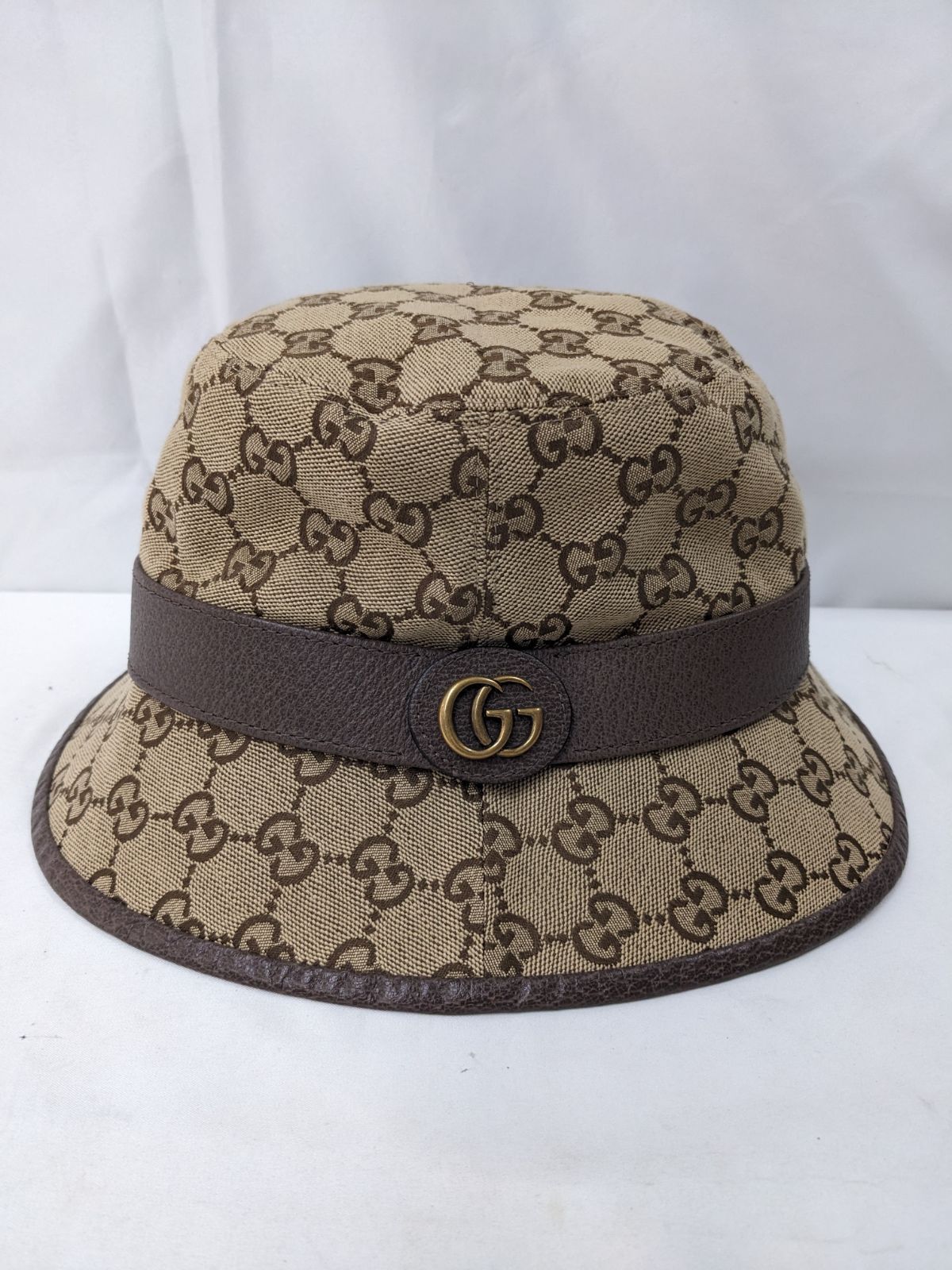 ❗グッチ GUCCI ハット Mサイズ 約58cm 576587 4HG62 ベージュ コットン ハット レディース