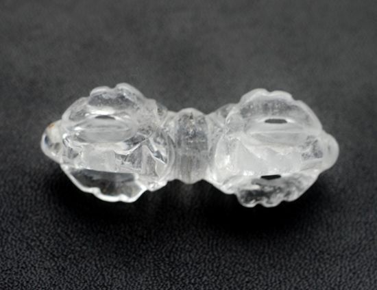水晶バジュラ 金剛杭 (43mm) 穴あり 天然水晶 チベット密教法具