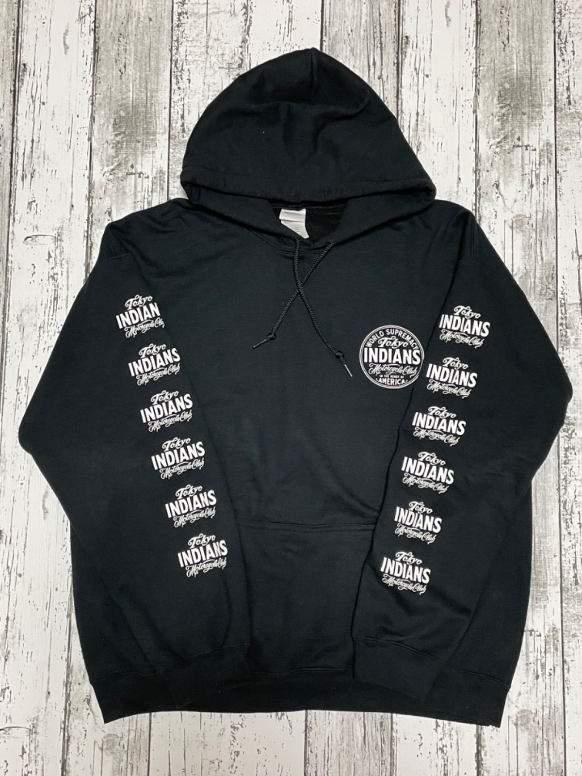 黒L 東京インディアンズ パーカー 島菜有 Tokyo Indians Hoodie