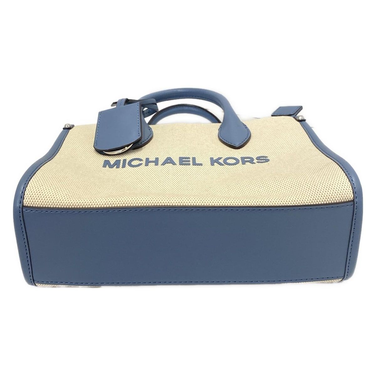 アイボリー×ベージュ×ブルー レザー