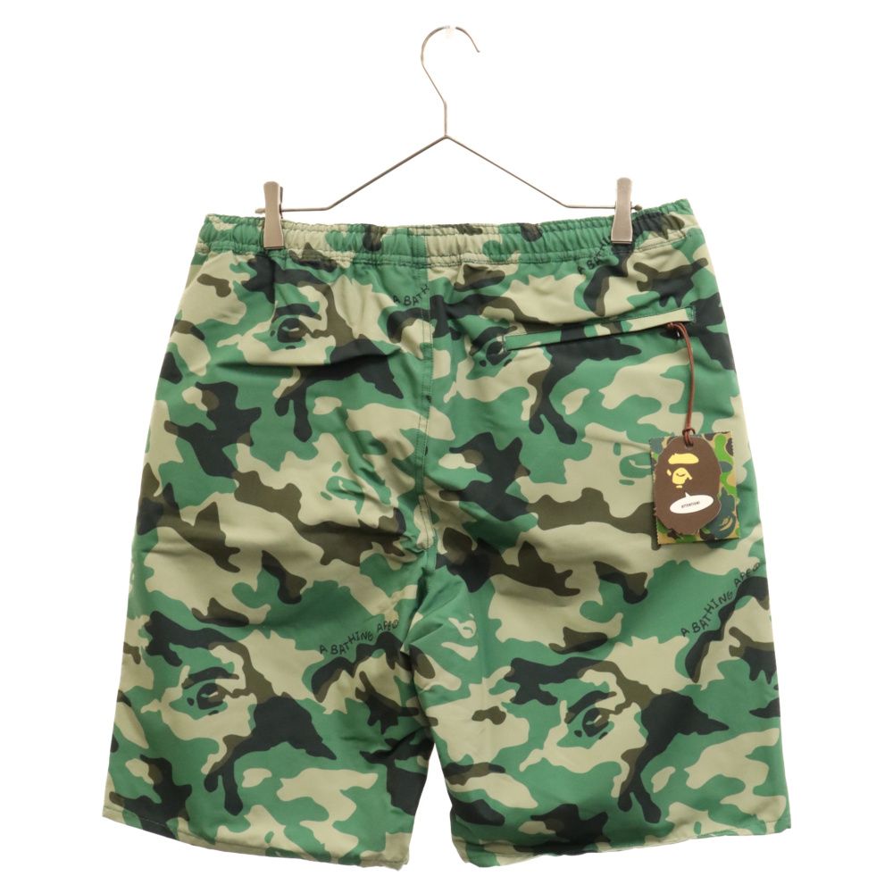 A BATHING APE (アベイシングエイプ) WOODLAND CAMO BEACH SHORTS ウッドランドカモ ビーチショーツ ハーフパンツ  グリーン 1J20153001 - メルカリ