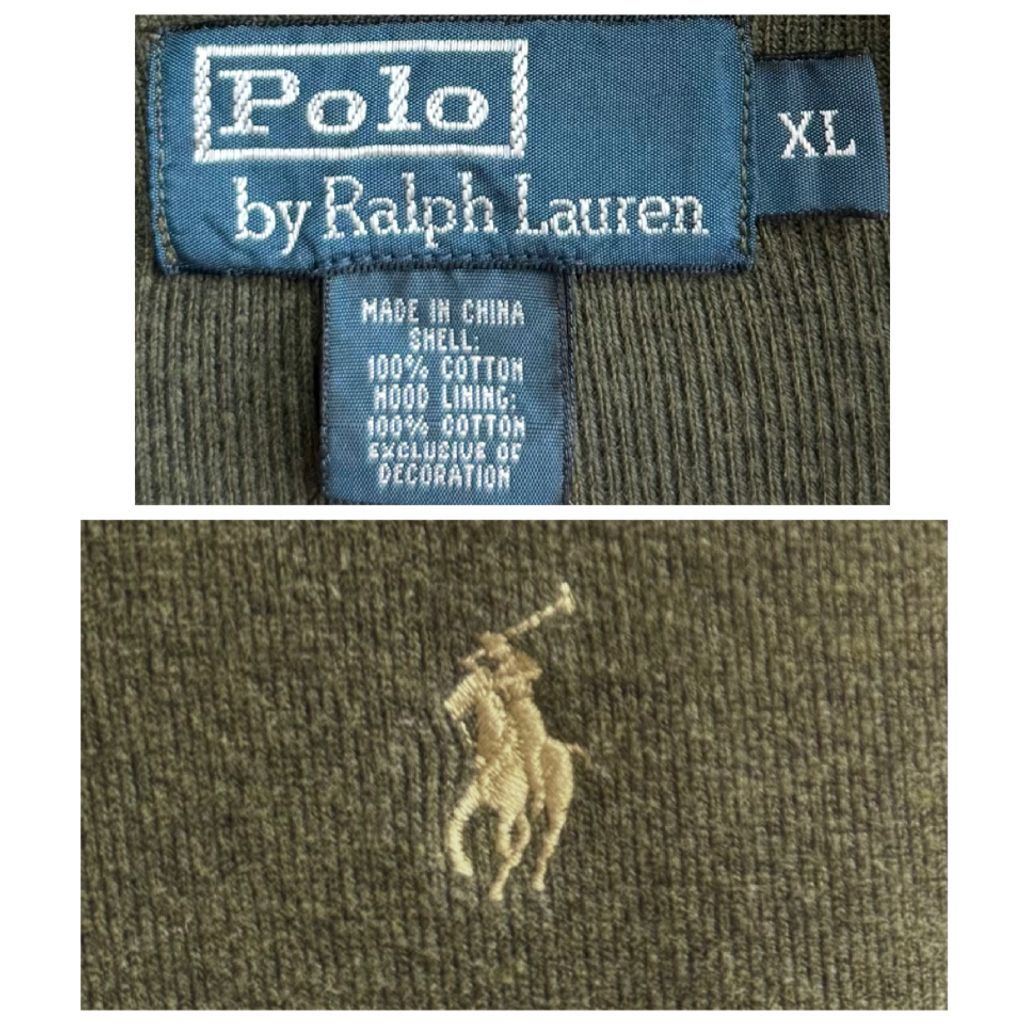 Polo Ralph Lauren ブラウン パーカー　ハーフボタン　古着 Polo Ralph Lauren ポロ ラルフローレン ボロ フーディー