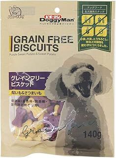 まとめ買い ドギーマンハヤシ グレインフリービスケット 紫いも-さつまいも 140g ×24