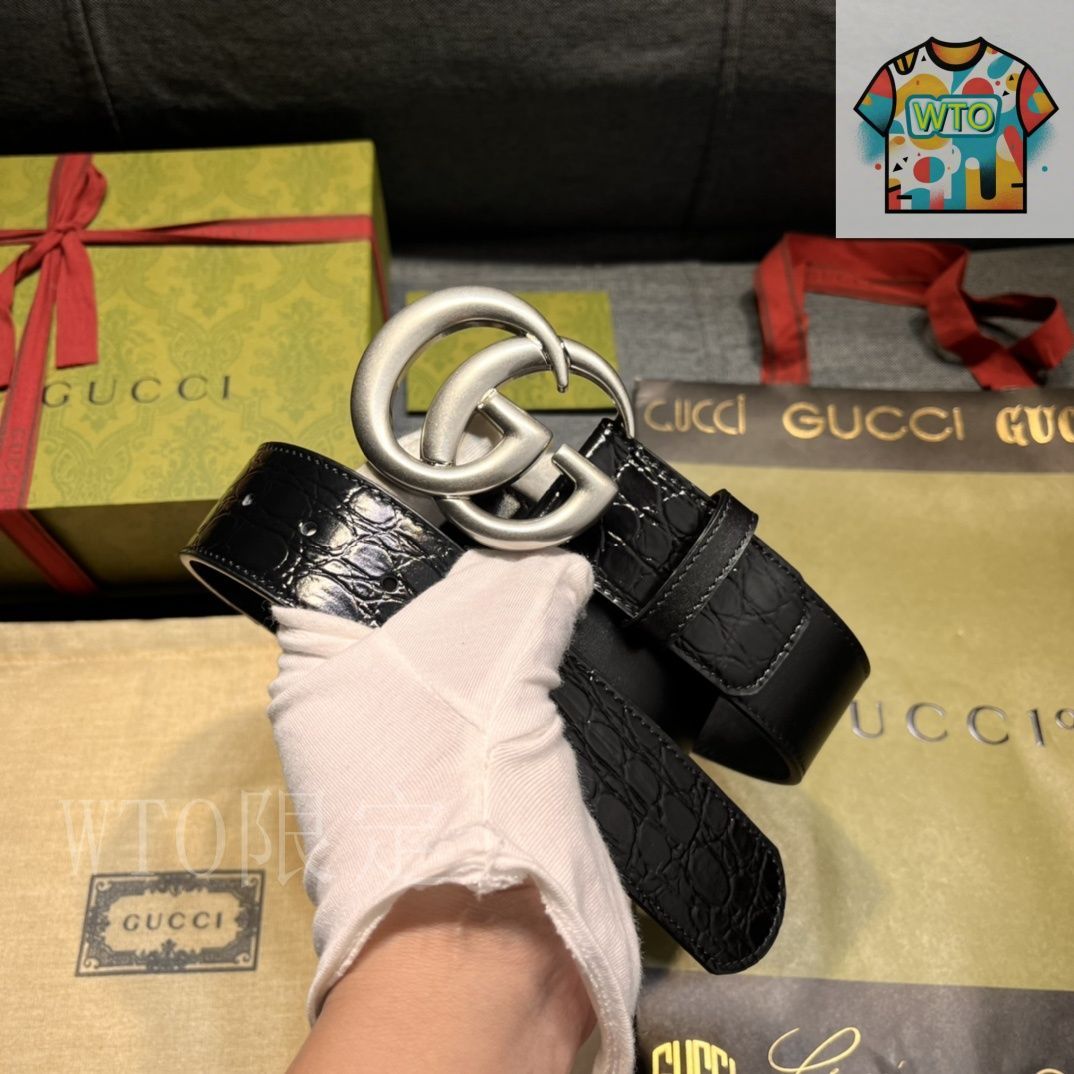 美品⭐️GUCCI GGキャンバス ベルト レザー ブラック ブラウン 今日特価】GUCCI New Model ブラックレザーベルト with GG