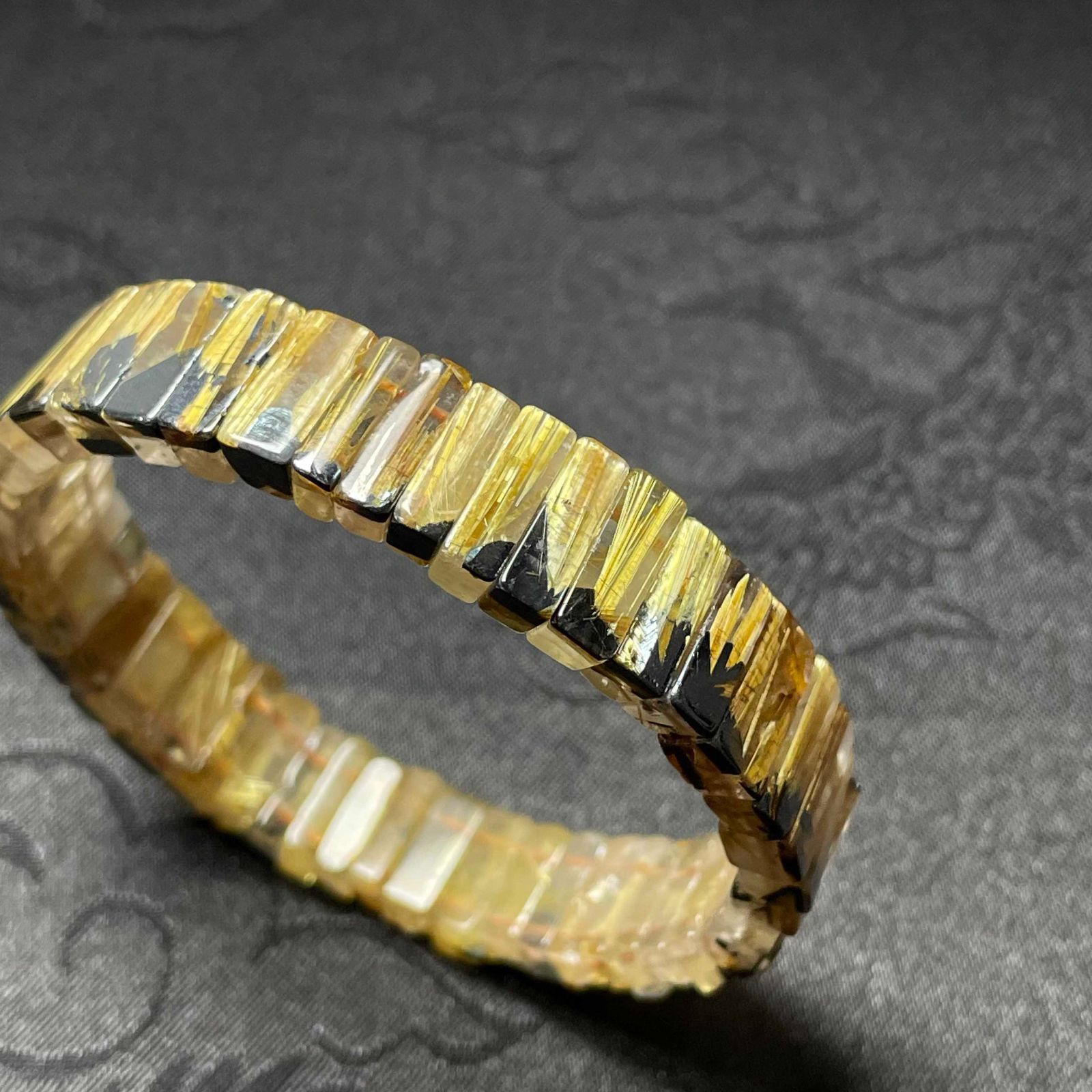 EU製 太陽花タイチンルチルバングル 黄金針水晶 ゴールド ブレスレット パワーストーン プレゼント1 11.3 5.3 5.2mm ZB9352 KIN-KAAI_COM
