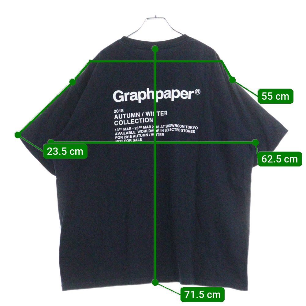 Graphpaper (グラフペーパー) 18AW ロゴプリントTシャツ クルーネック  