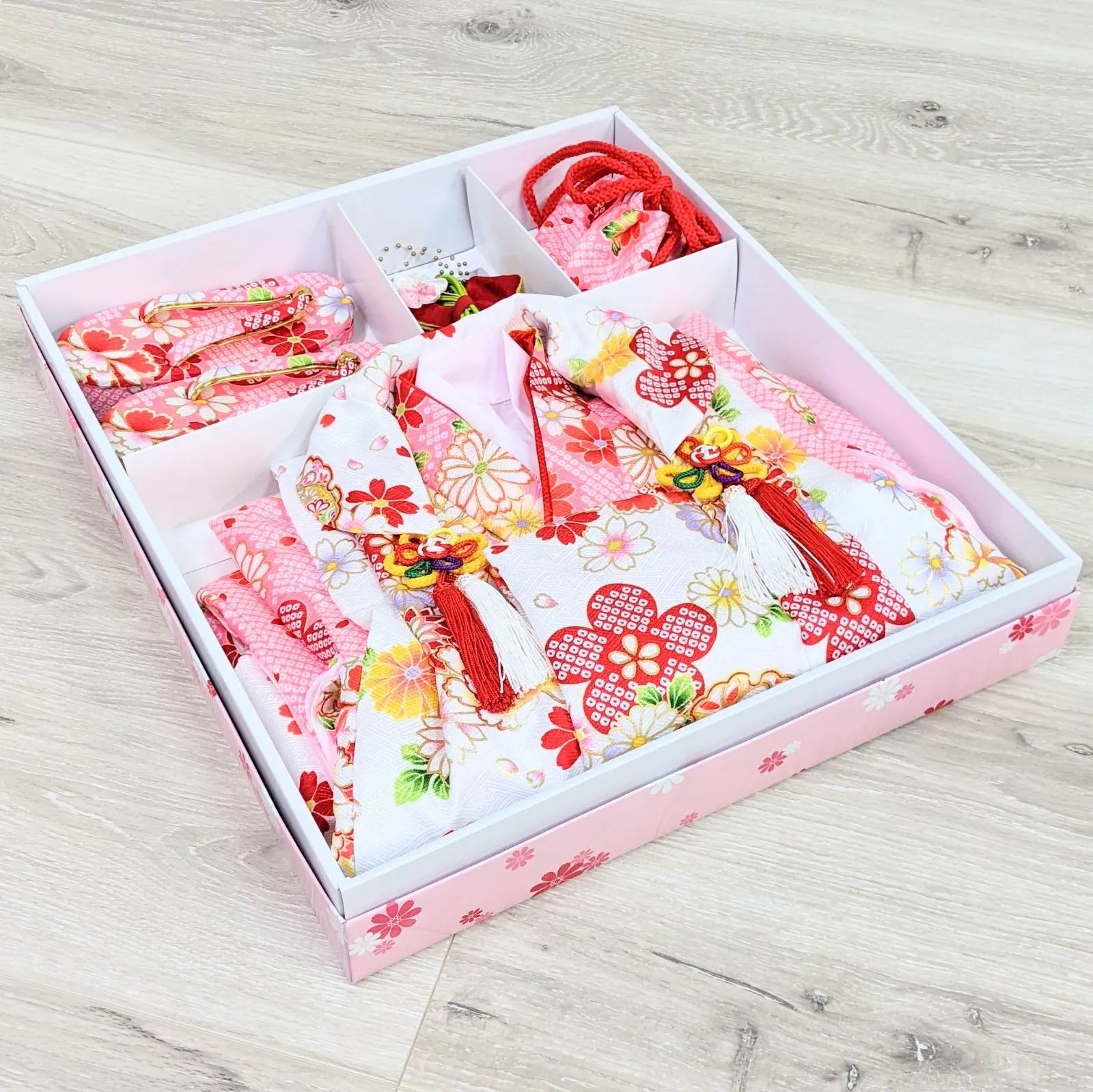 美品　七五三　三才　女の子　着物　被布　ピンク　6点　セット 七五三（三歳用）被布6点セット おとめ ピンク | 子供の着物 | やまと