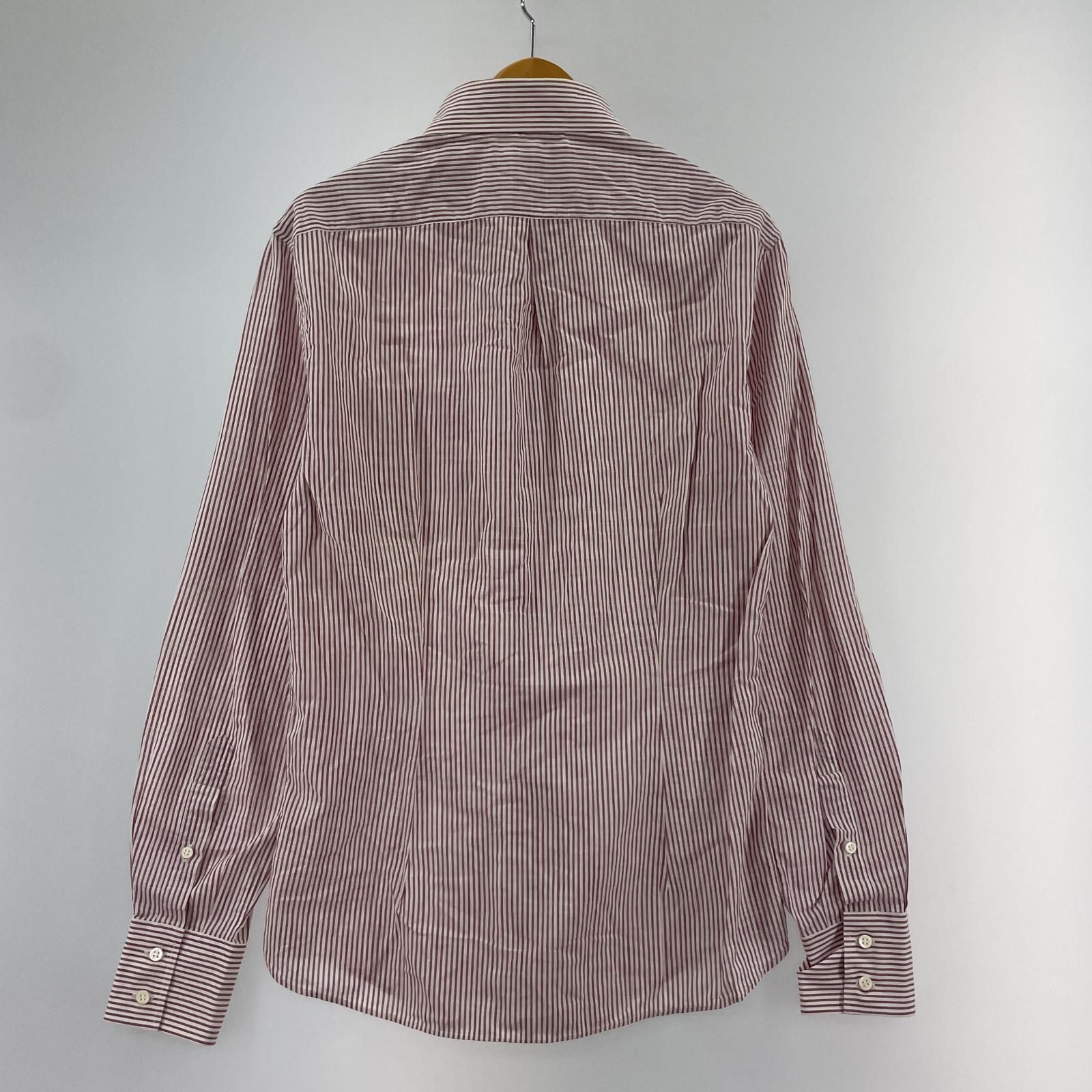 BRUNELLO CUCINELLI ストライプ 長袖シャツ MH6801716 beige x orange S 20343【A20344】ブルネロクチネリ BRUNELLO CUCINELLI ブルネロクチネリ クレリック