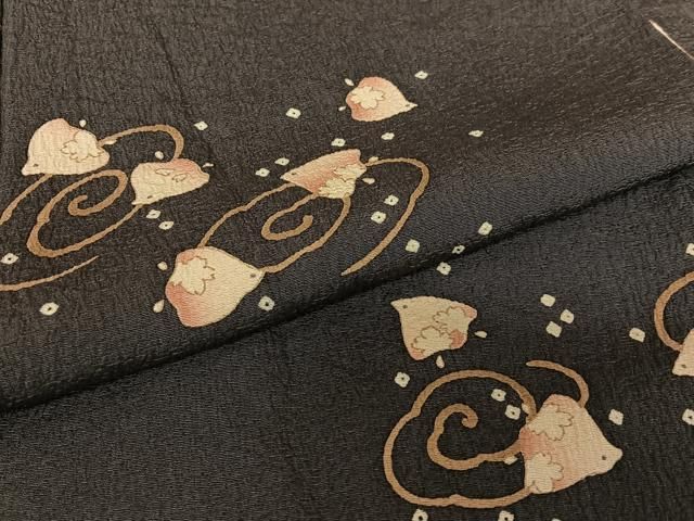 平和屋着物▽上質な小紋 単衣 花丸文 正絹 逸品 DAAS0521az