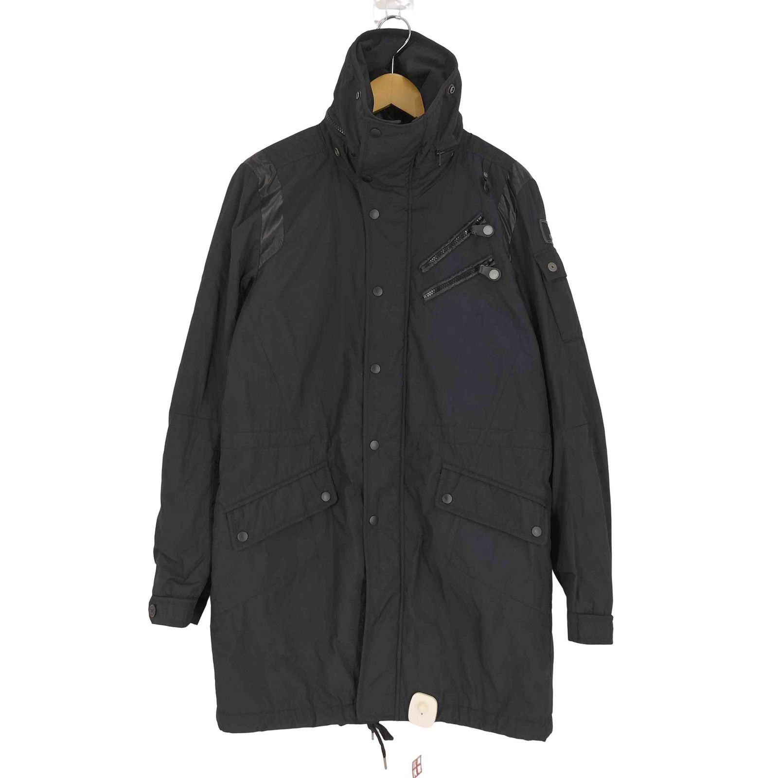 ディーゼル DIESEL 裏キルティング ロゴパッチ 素材切替 ハイネックコート メンズ import：L 