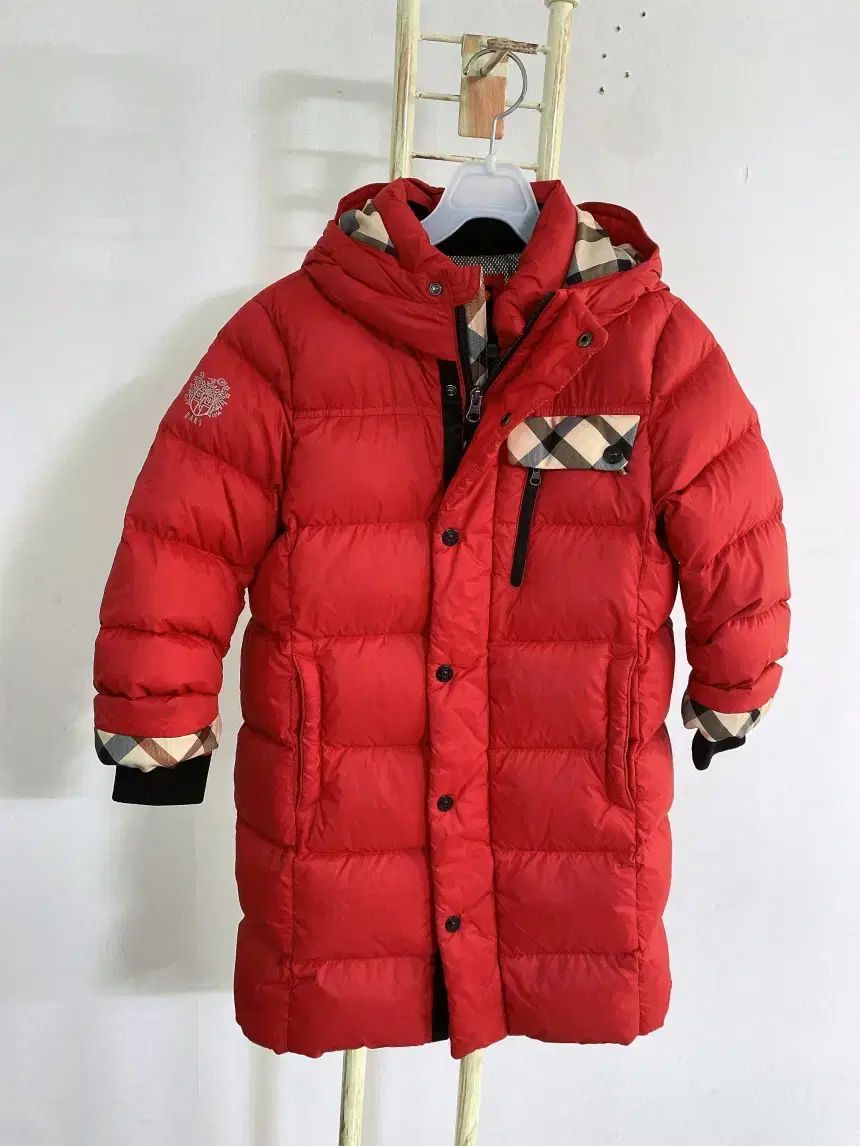 モンヴィンテージ キッズ 120 7Y Daks Kids ダウンチェック切替フードロングパディング