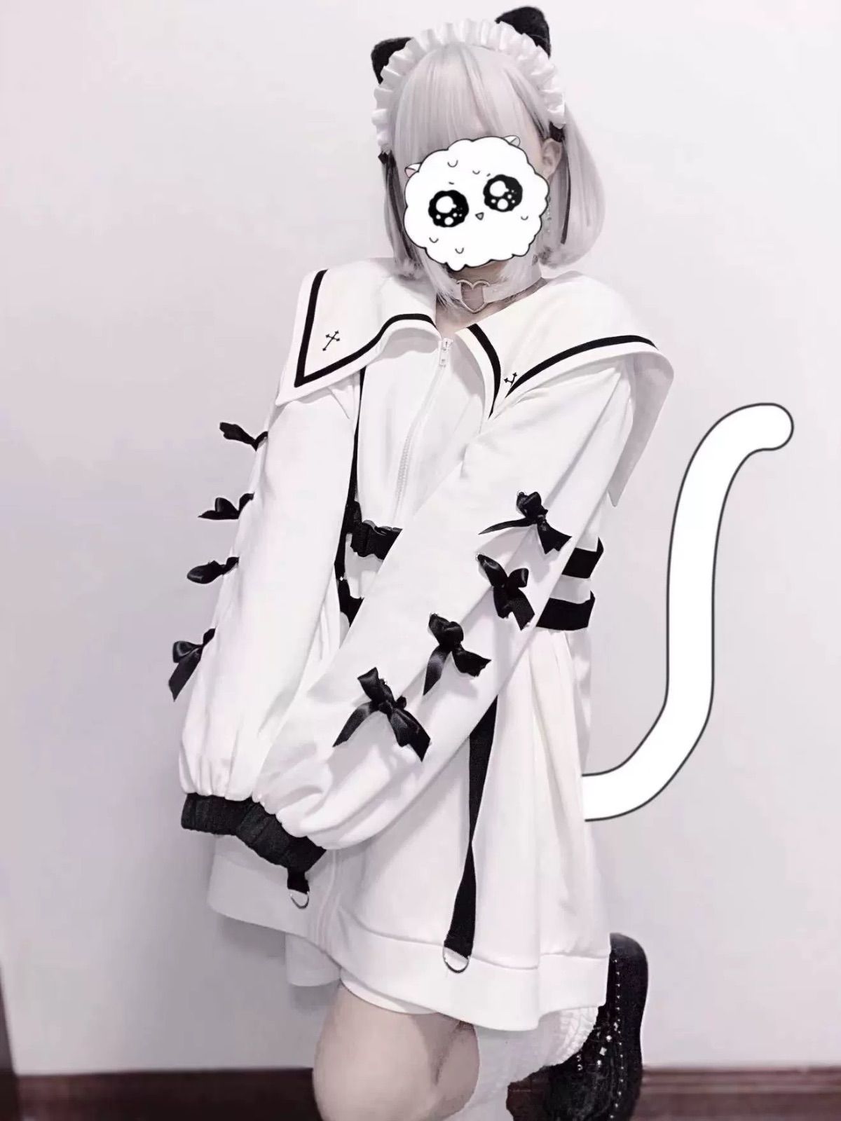 ▫️現品▫️　天使にゃん✧‧˚　量産型　地雷　サブカル　韓国　y2k ネイルチップ 量産型 地雷系 サブカル 天使界隈 哺乳瓶 韓国 y2k