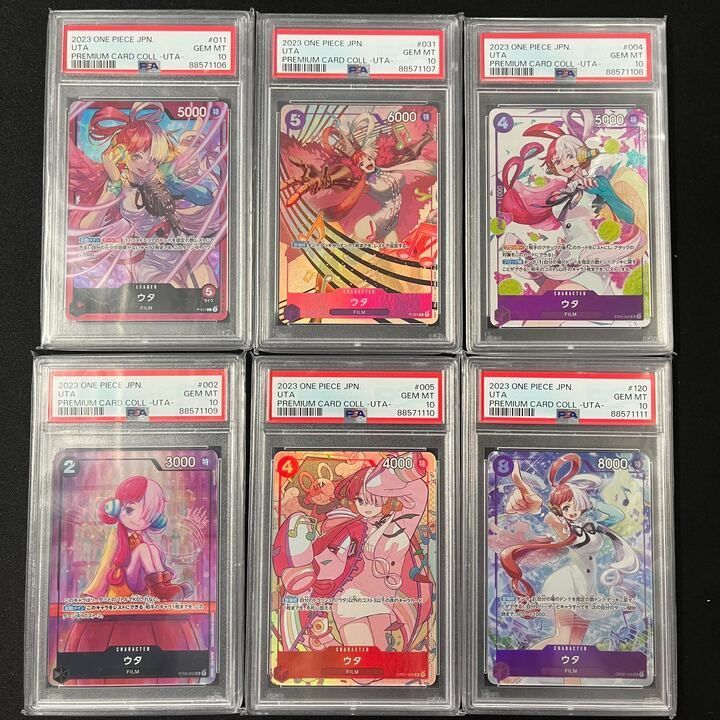 【PSA10・6連番】ワンピースカード　プレミアムガールズコレクション ワンピースカード プレミアムカードコレクション ウタ PSA10 6連