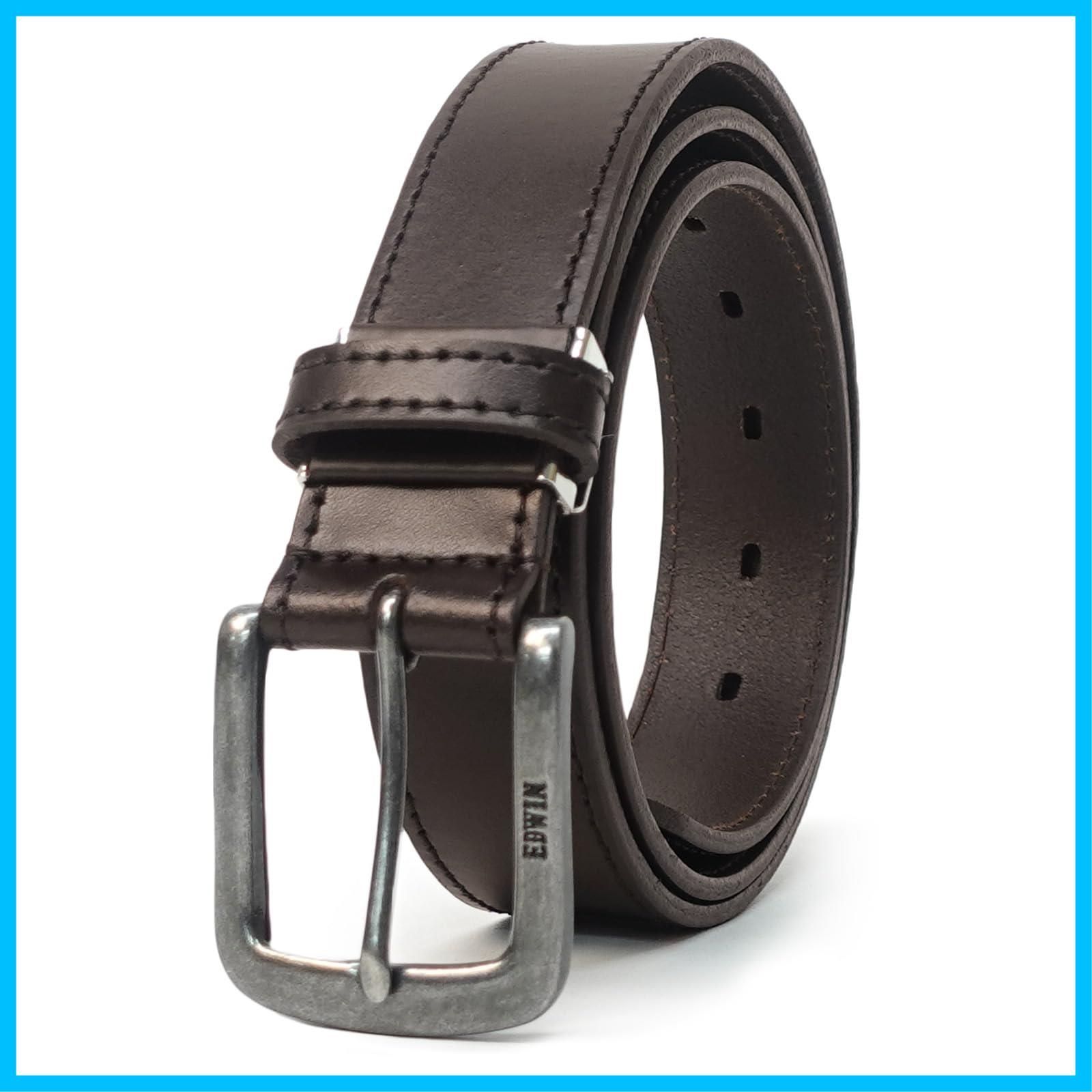 【人気商品】[エドウィン] ベルト 35mm 118cm シンプル 牛床革 レザー ステッチ ニッケルフリー 0111177 メンズ 22269281