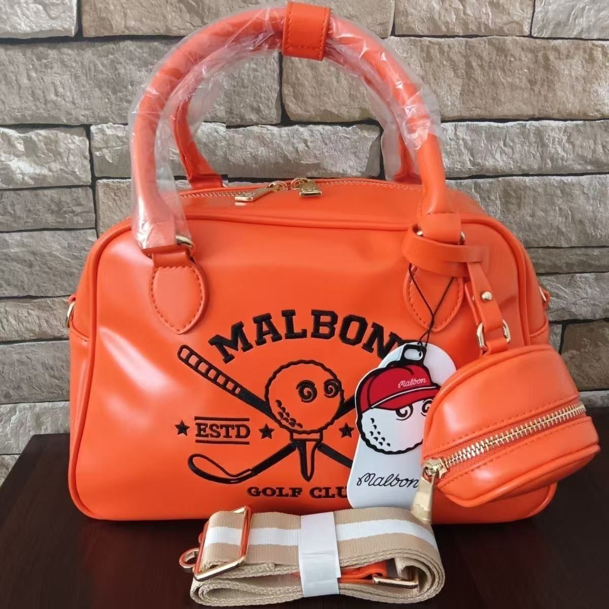 Malbon Golf ゴルフバッグ オレンジ Malbon Golf ゴルフバッグ オレンジ