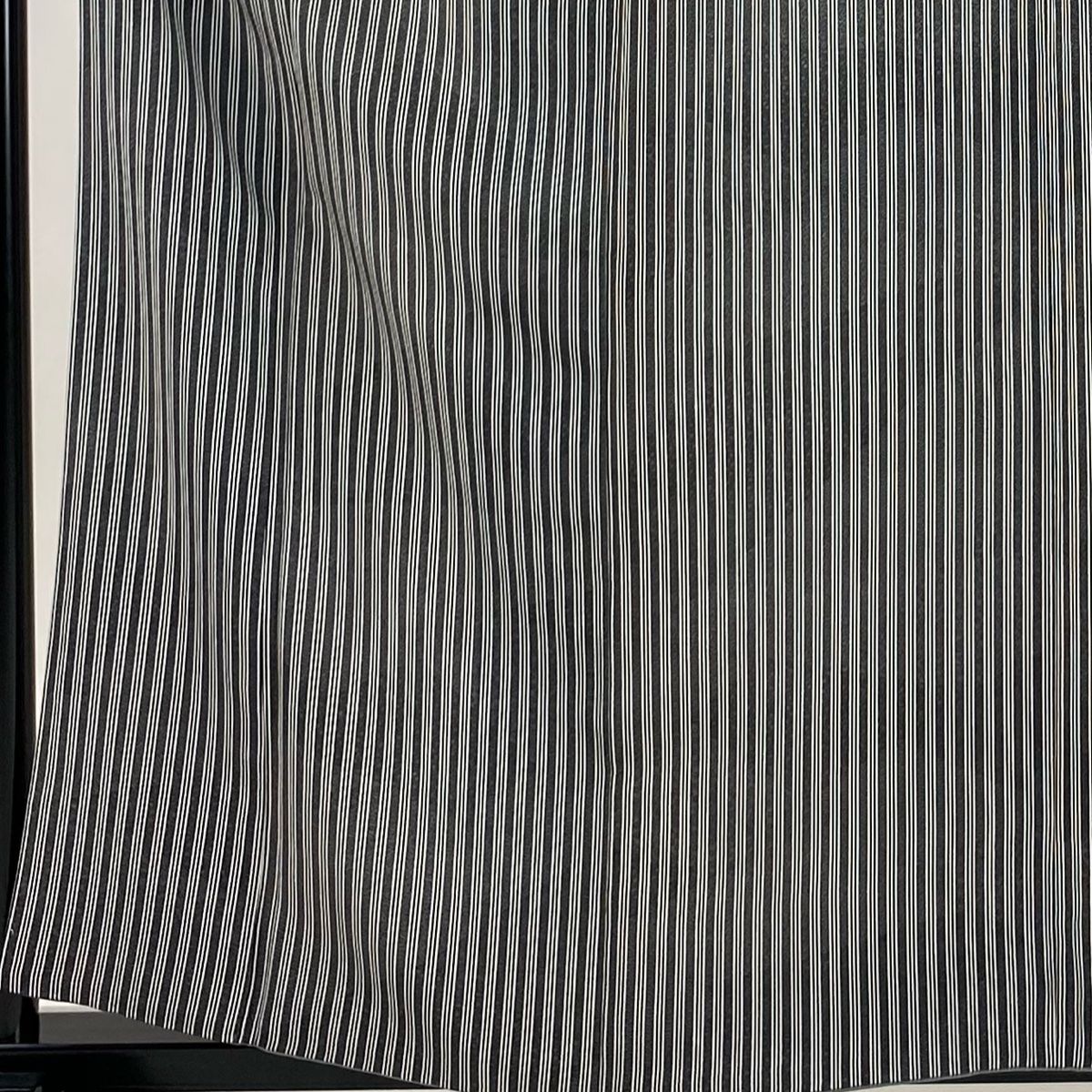 小紋 身丈158.5cm 裄丈62.5cm S 袷 縦縞 青海波 黒 正絹 秀品