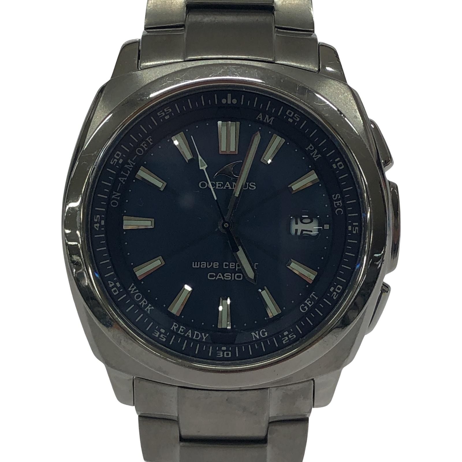 CASIO カシオ OCW-110TDJ OCEANUS腕時計/ネイビー×シルバー メンズ 