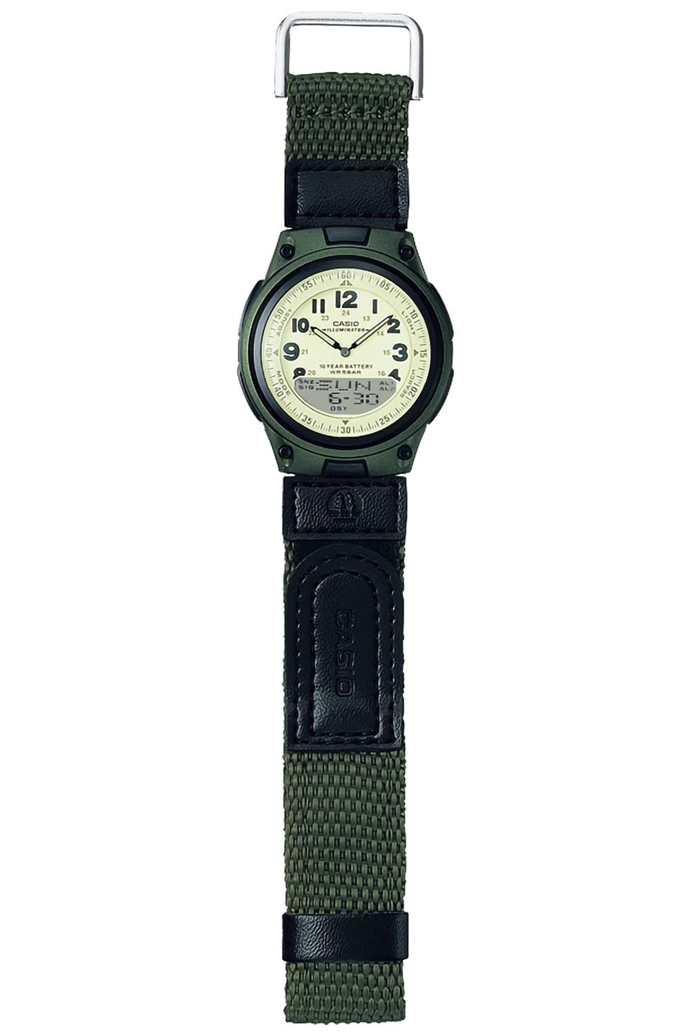 カシオ 腕時計 AW-80 V-3 BJH メンズ ブラック カーキ 5気圧防水