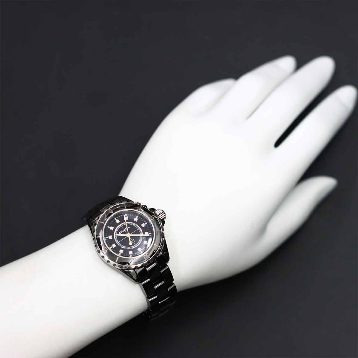 シャネル CHANEL J12 33mm H1625 レディース 腕時計 12P ダイヤ
